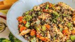 Salada de Quinoa com Legumes e Frango Grelhado